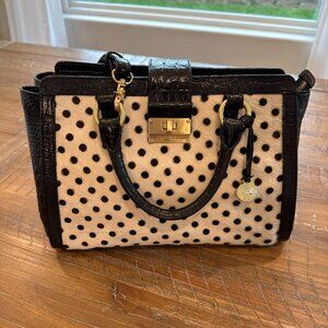 Brahmin Annabelle Satchel – Black Luna (Calf Hair + Croc-Embossed Leather)